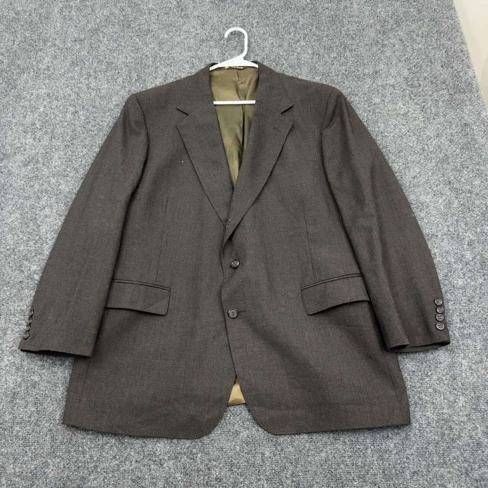 Vintage Eagle Clothes Blazer Mens 46R Brown Wool Two Button Professional Classic